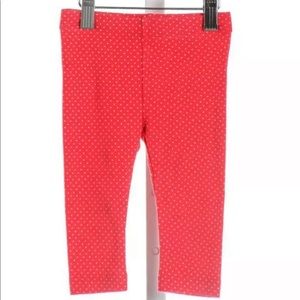 Tea collection pink polka dot legging crop 2 T